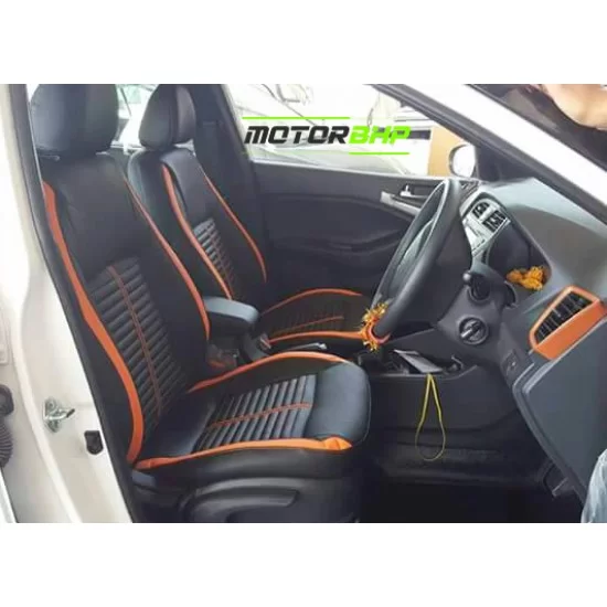 Motorbhp Leatherette Seat Covers Custom Bucket Fit Black With Orange (Design 8) Motorbhp Leatherette Seat Covers Custom Bucket Fit Black With Orange (Design 8)