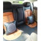 Motorbhp Leatherette Seat Covers Custom Bucket Fit Black With Orange  (Design 9)