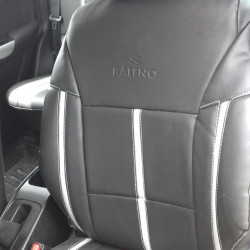 Motorbhp Leatherette Seat Covers Custom Bucket Fit Black With Silver Border (Design 7) Motorbhp Leatherette Seat Covers Custom Bucket Fit Black With Silver Border (Design 7)