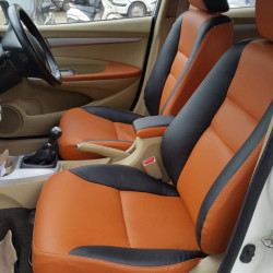 Motorbhp Leatherette Seat Covers Custom Bucket Fit Orange With Black  Motorbhp Leatherette Seat Covers Custom Bucket Fit Orange With Black