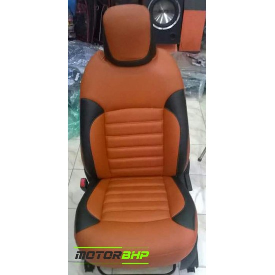 Motorbhp Leatherette Seat Covers Custom Bucket Fit Orange With Black (Design 4) Motorbhp Leatherette Seat Covers Custom Bucket Fit Orange With Black (Design 4)