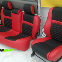Motorbhp Leatherette Seat Covers Custom Bucket Fit Red With Black (Design 2) Motorbhp Leatherette Seat Covers Custom Bucket Fit Red With Black (Design 2)