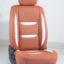 Motorbhp Leatherette Seat Covers Custom Bucket Fit Tan With White Motorbhp Leatherette Seat Covers Custom Bucket Fit Tan With White
