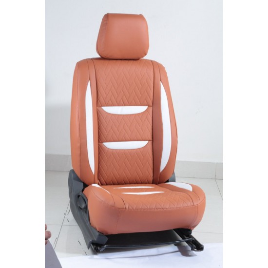 Motorbhp Leatherette Seat Covers Custom Bucket Fit Tan With White Motorbhp Leatherette Seat Covers Custom Bucket Fit Tan With White