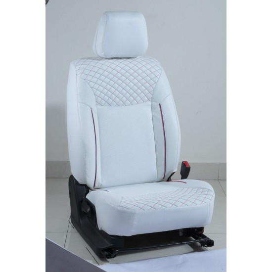 Motorbhp Leatherette Seat Covers Custom Bucket Fit White With Red Thread Motorbhp Leatherette Seat Covers Custom Bucket Fit White With Red Thread