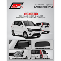 Maruti Suzuki WagonR Black Chrome Accessories Combo Kit 12 (Set of 4 items) (2019-Onwards)