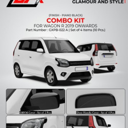 Maruti Suzuki WagonR Black Chrome Accessories Combo Kit 12 (Set of 4 items) (2019-Onwards) Maruti Suzuki WagonR Black Chrome Accessories Combo Kit 12 (Set of 4 items) (2019-Onwards)